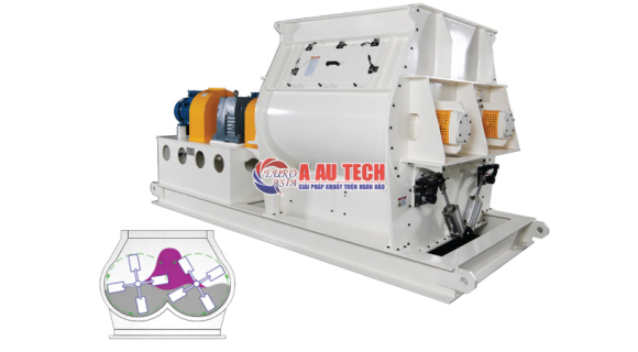 Máy trộn 02 trục nằm ngang