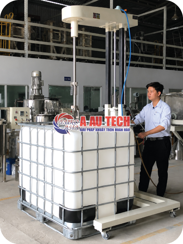  máy khuấy thùng IBC nâng hạ