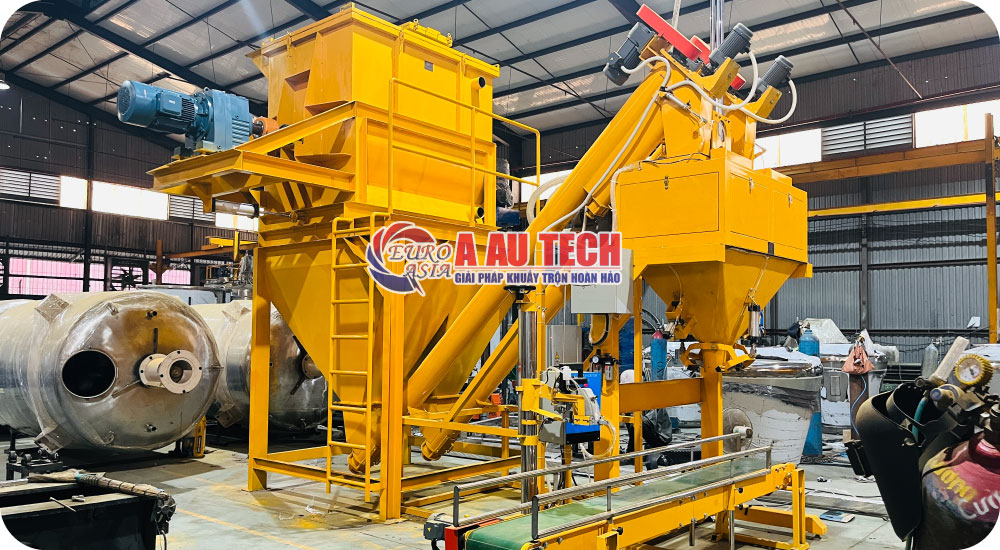 Máy trộn bột trét 2 tầng