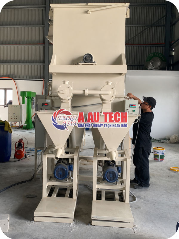 Máy trộn bột trét 2 tầng