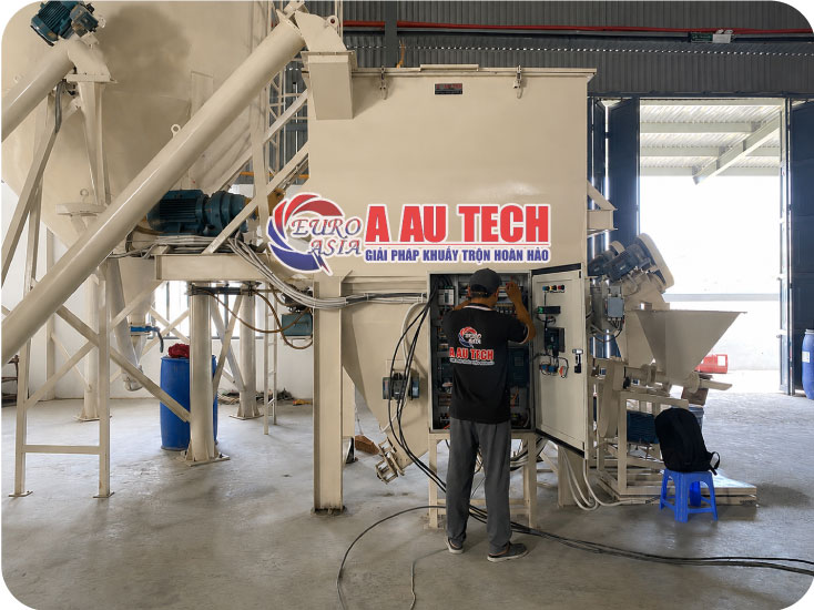 Máy trộn bột trét 2 tầng