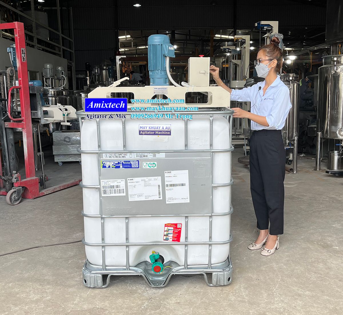 máy khuấy 1000 lít IBC