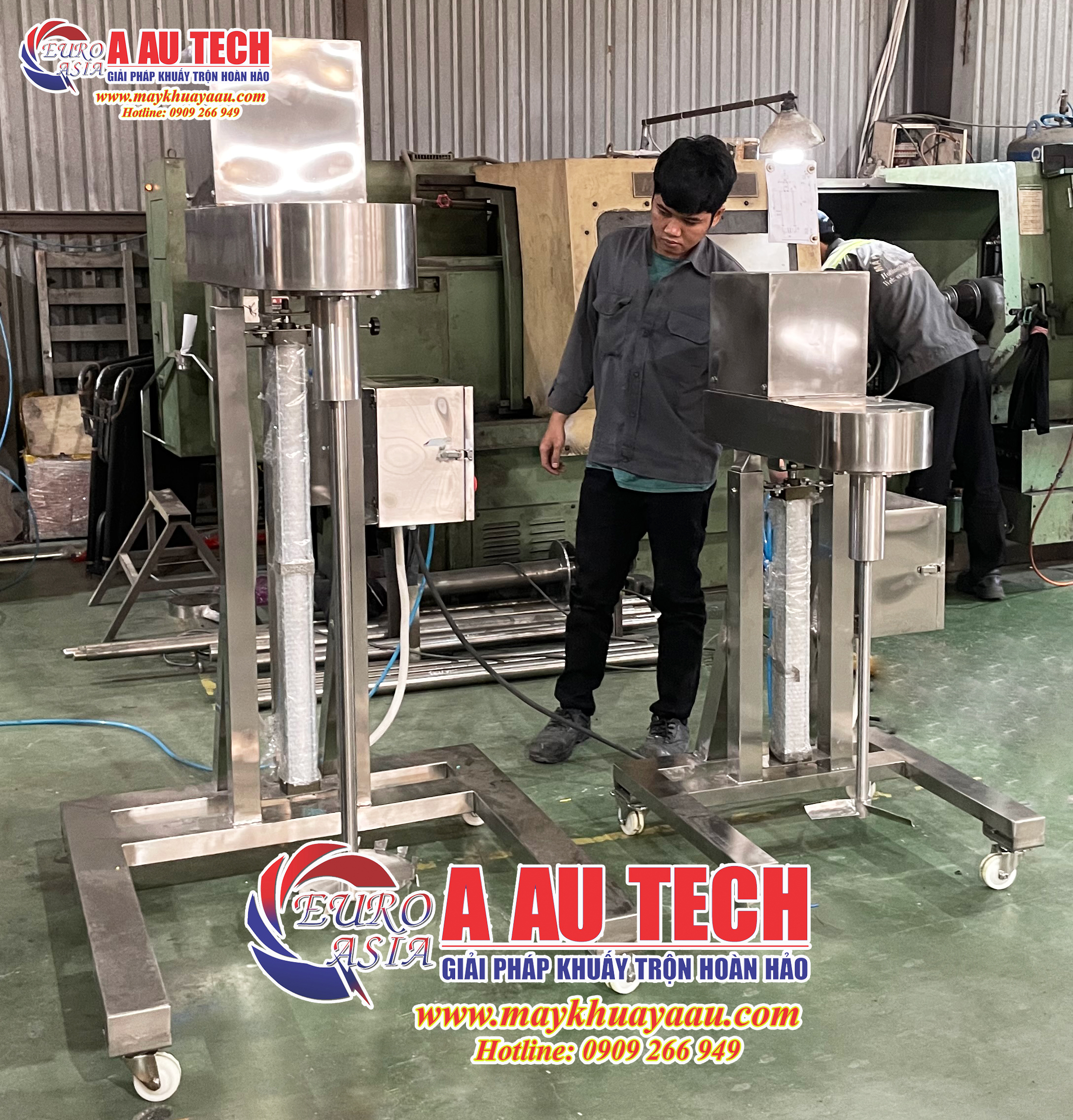 Máy khuấy khung inox