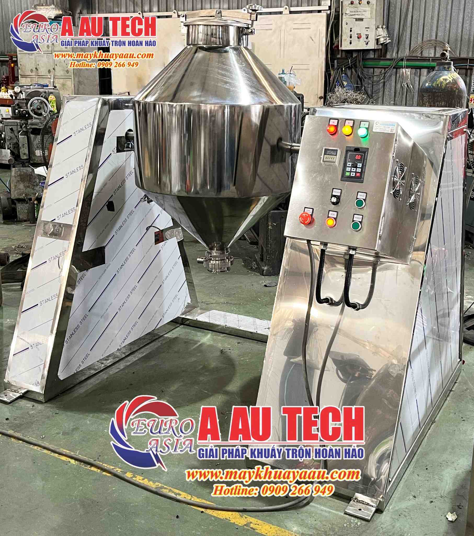 máy trộn bột khô dạng trống 100kg