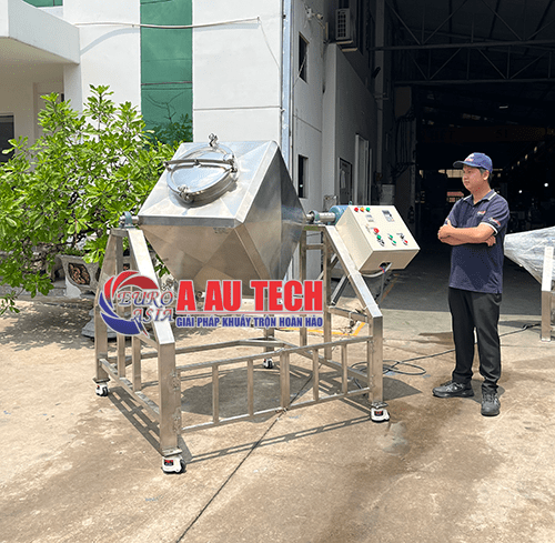 máy trộn bột khô hình lập phương