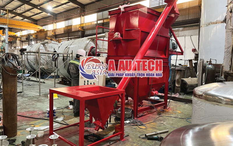 Máy trộn phân bón 1 tấn 2 tầng