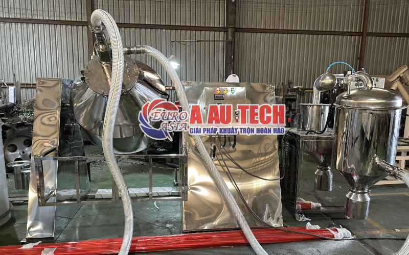 Hệ thống máy cấp liệu kết hợp máy trộn bột thực phẩm