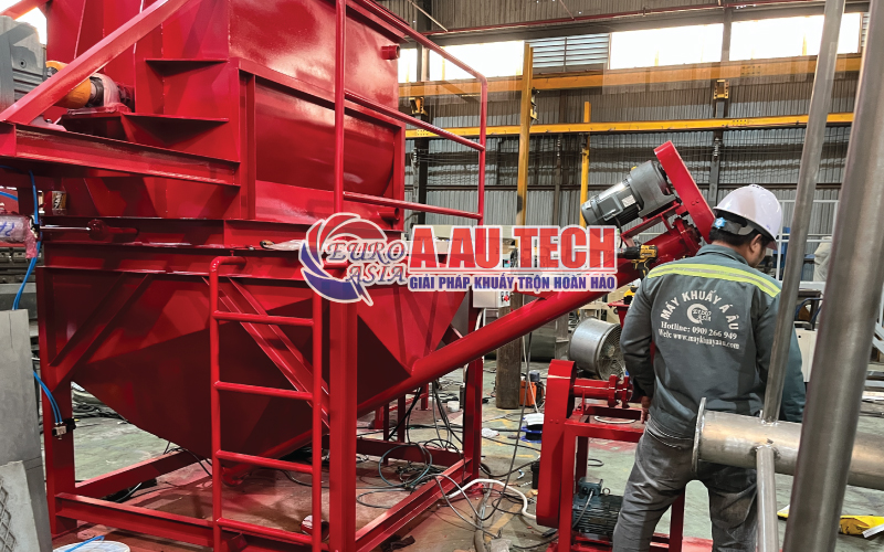 Máy trộn phân bón 1 tấn 2 tầng