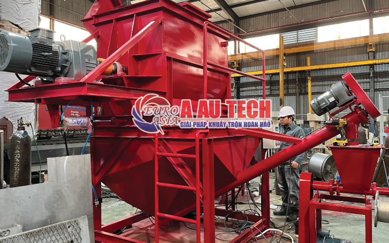 Máy trộn phân bón 1 tấn 2 tầng