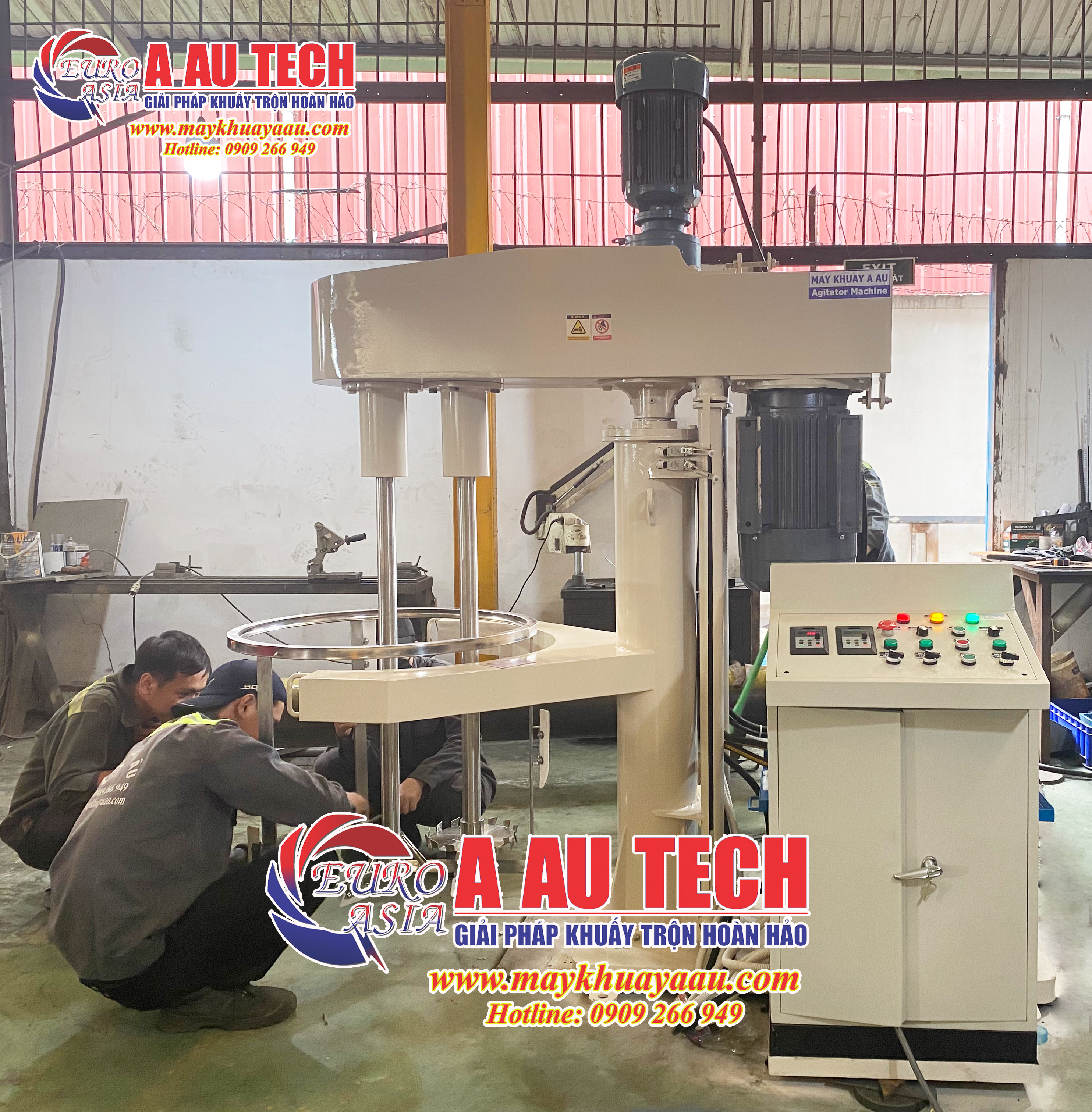 Máy khuấy trộn sơn 2 trục 
