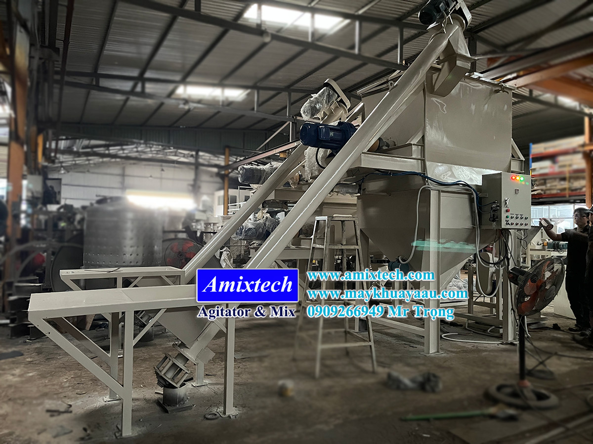 máy trộn bột khô 2 tầng