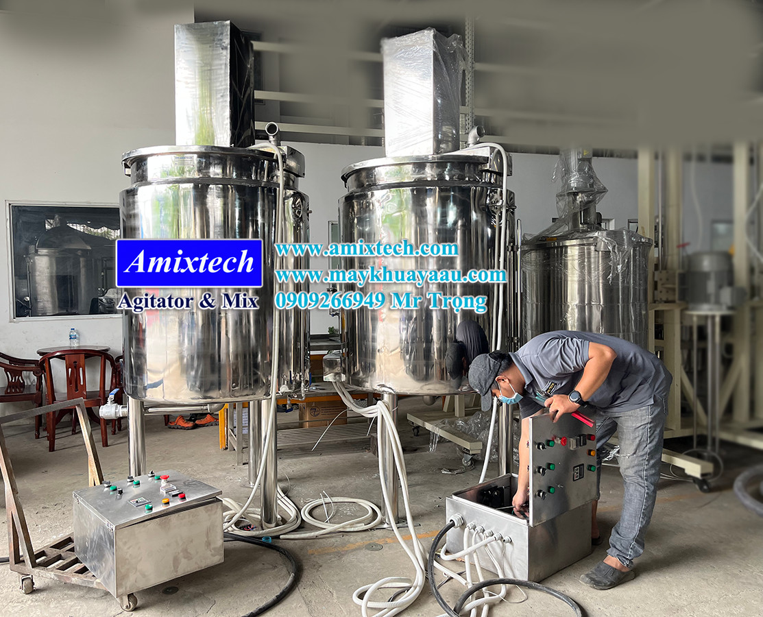 nồi nấu sữa bắp có cánh khuấy 300 lít
