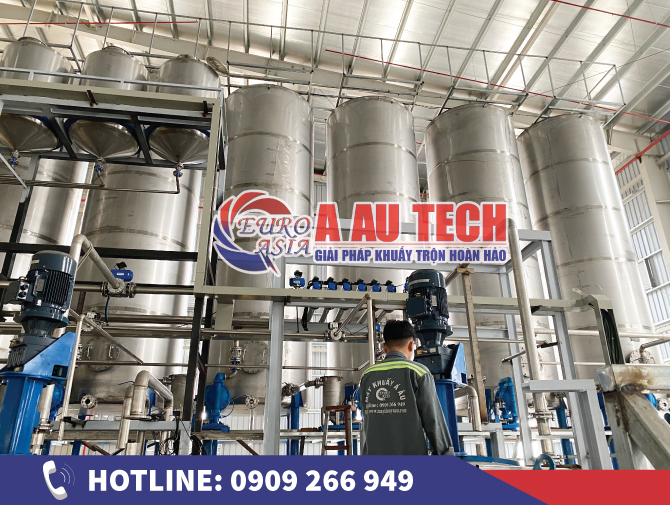Gia công bồn chứa, silo chứa thực phẩm tại nhà máy Á Âu