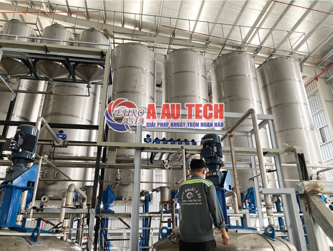Gia công bồn chứa, silo chứa thực phẩm tại nhà máy Á Âu