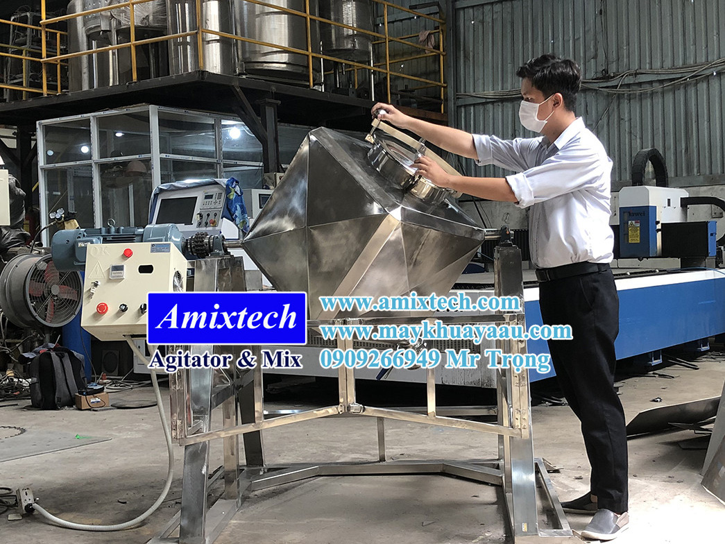 Máy trộn bột khô hình lập phương