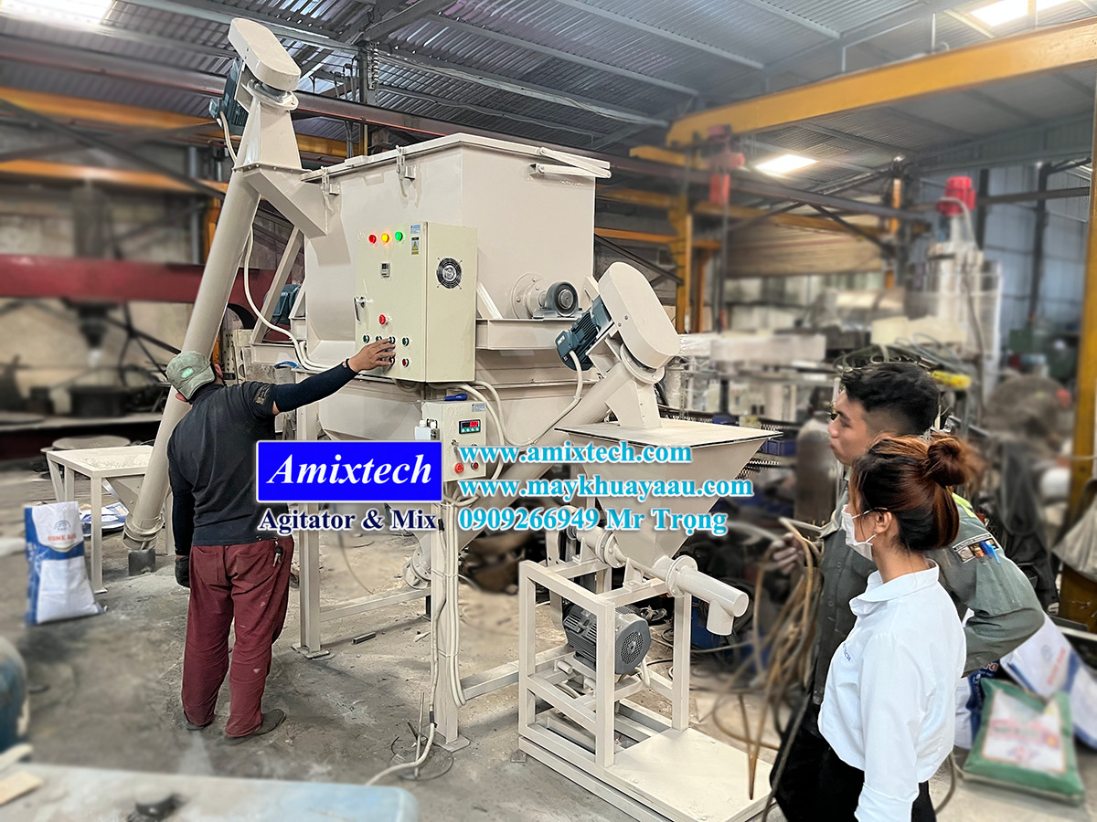 Máy trộn bột xây dựng 2 tầng 500kg