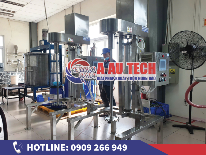 Ứng dụng máy khuấy công nghiệp trong sản xuất sơn, hóa chất, thực phẩm