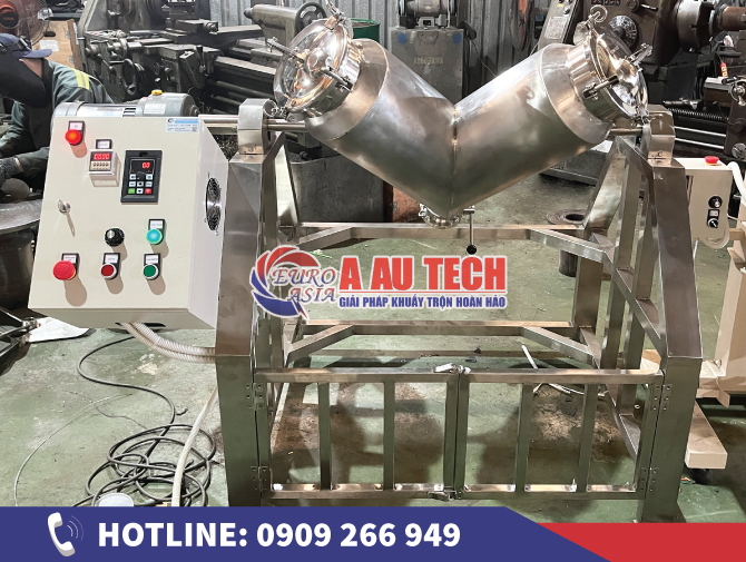 Máy trộn bột khô hình chữ V dùng trong ngành thực phẩm