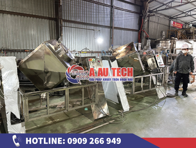 Máy trộn bột hình lập phương – Trộn thực phẩm, dược phẩm, hóa chất