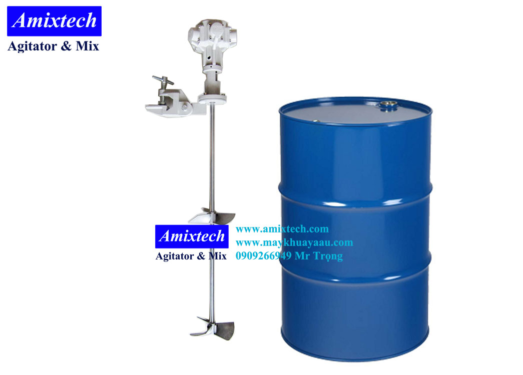 Máy khuấy khí nén kẹp thùng phuy Amix-K05