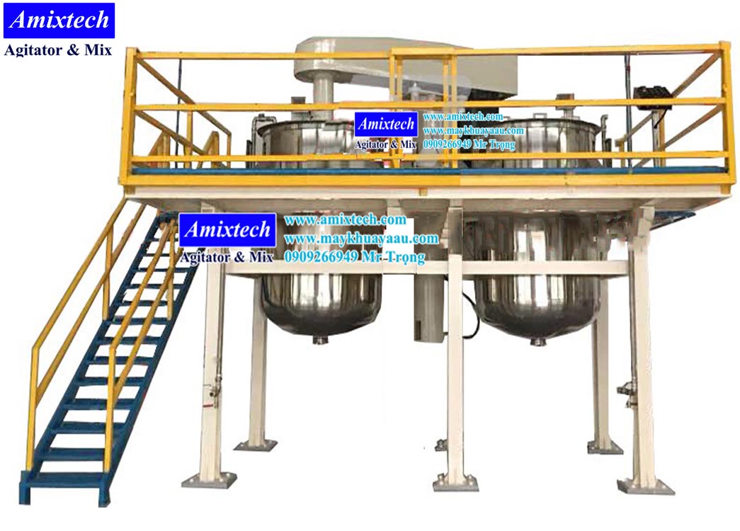 Máy khuấy sơn lắp sàn thao tác